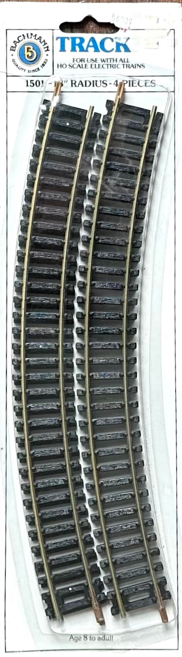 Bachmann 1501 HO Scale Brass Track 18" Radius 4 Sections