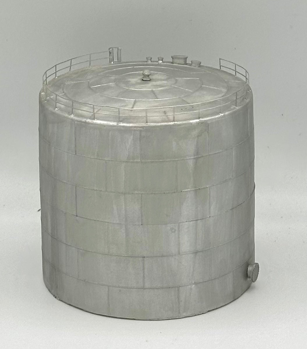 N Scale Resin Storage Tank, Metal Railing and Ladder.