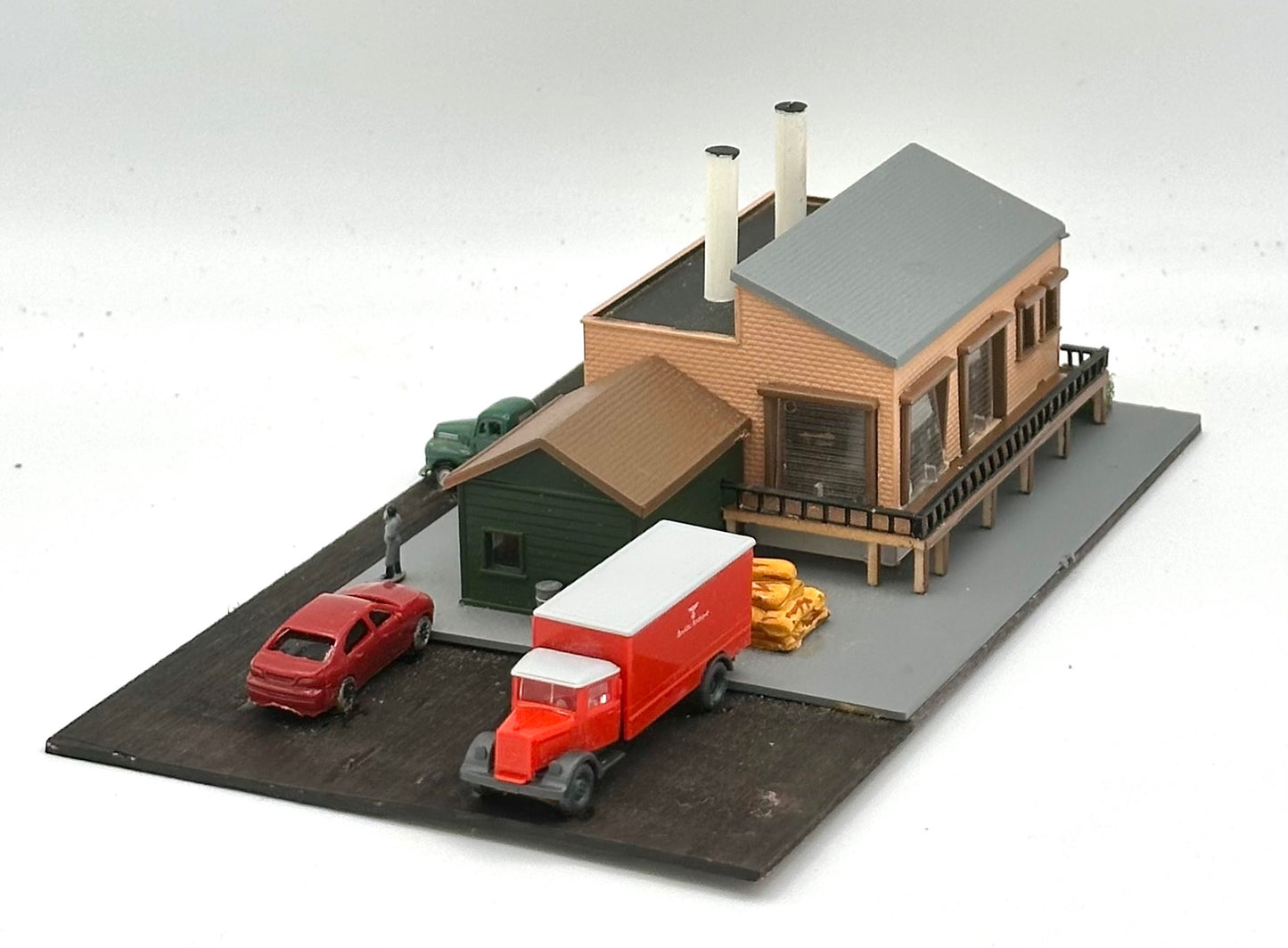 N Scale Custom, Modern Industrial Warehouse Diorama.