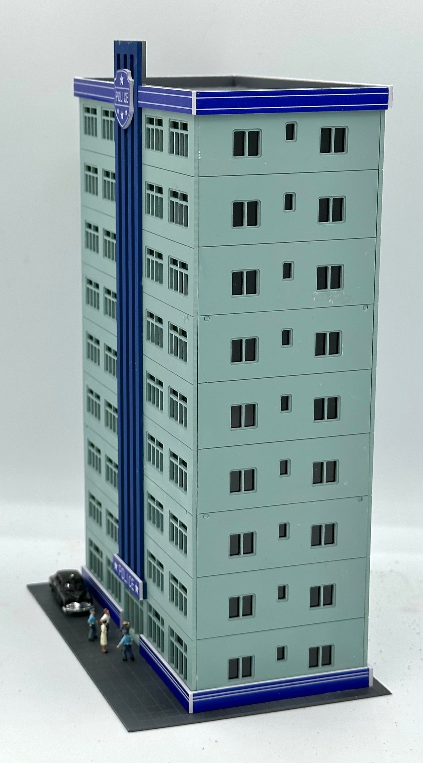Outlands Style N Scale Custom Built/Painted 9-Story Police Station Building