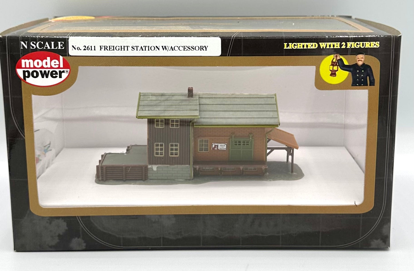 Model Power 2611 N Scale Freight Station Lighted Building W/Accessory