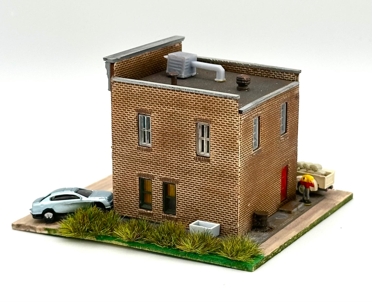 N Scale 2-Story Brick Built Custom Painted/Weathered Lighted Pet Shop
