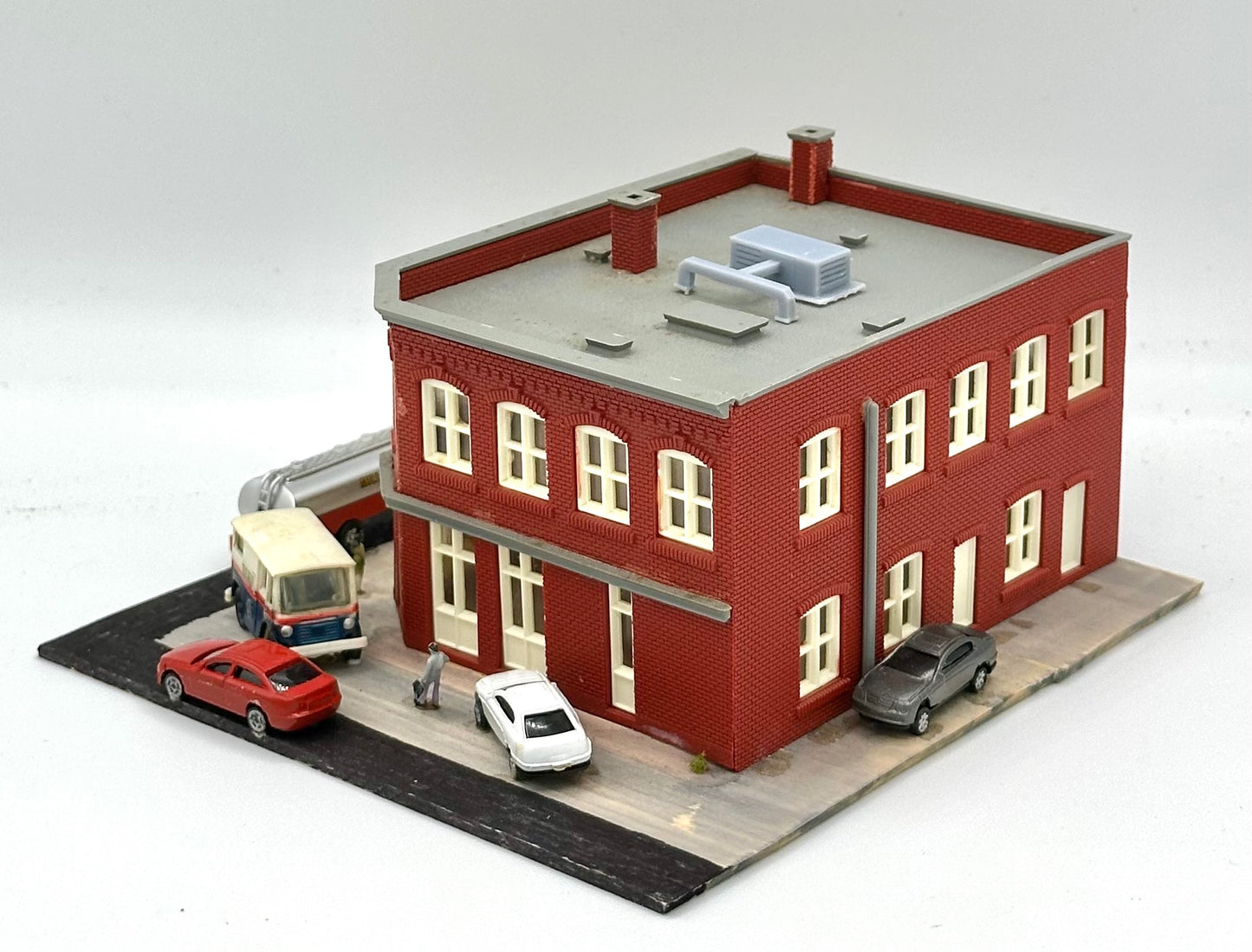 N Scale Custom, 2-Story , Shops/Apartments Lighted Diorama.