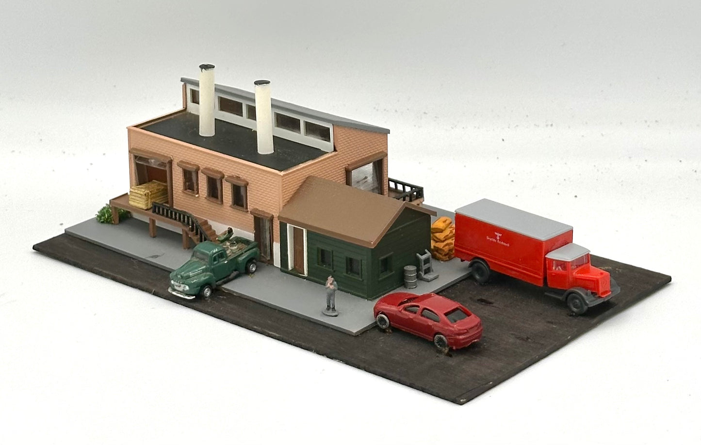 N Scale Custom, Modern Industrial Warehouse Diorama.