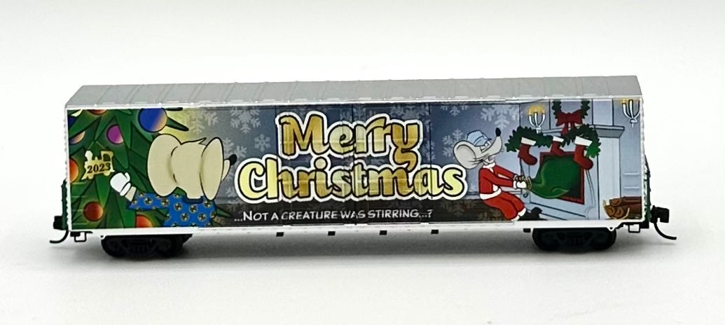 Micro Trains MTL N Scale 102 00 280 Micro Mouse 2023 Christmas 60' HC Box Car