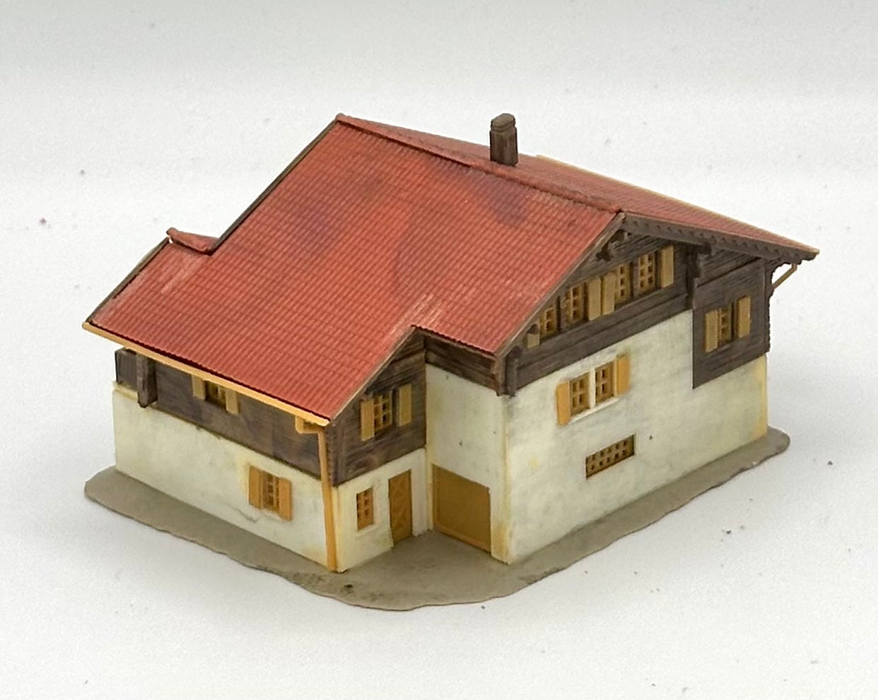 Kibri Z Scale 3-Story Mountain Style Chalet Weathered House Fully Assembled Lighted