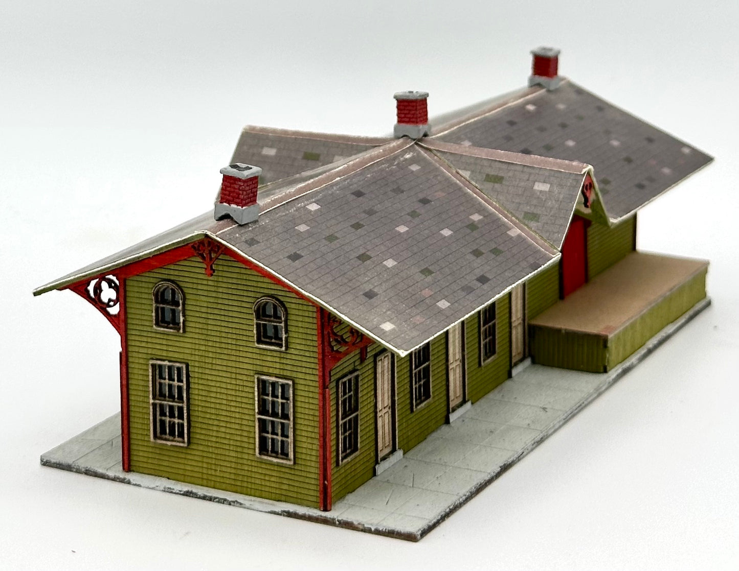 Blair Line N Scale Laser Cut Wood Custom painted Warehouse, Lighted Fully Assembled