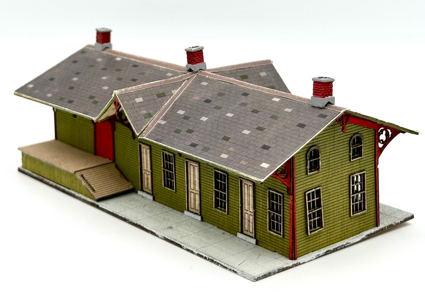 Blair Line N Scale Laser Cut Wood Custom painted Warehouse, Lighted Fully Assembled