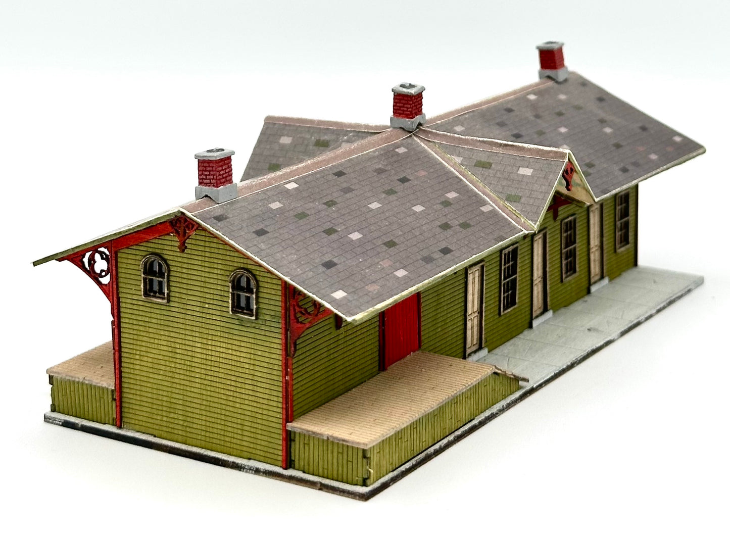 Blair Line N Scale Laser Cut Wood Custom painted Warehouse, Lighted Fully Assembled