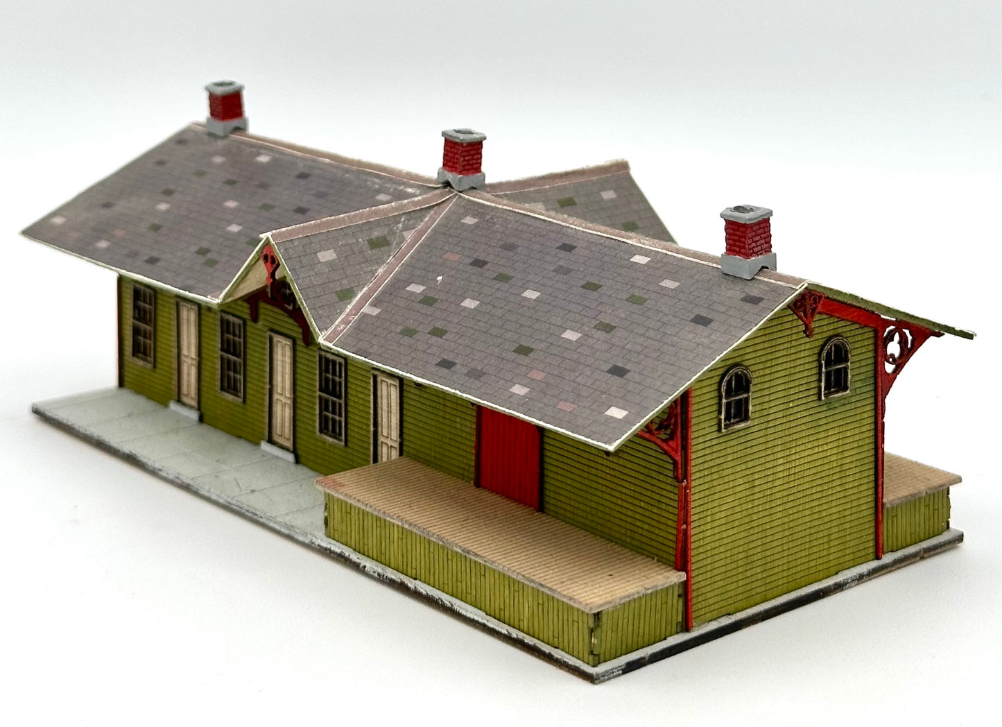 Blair Line N Scale Laser Cut Wood Custom painted Warehouse, Lighted Fully Assembled