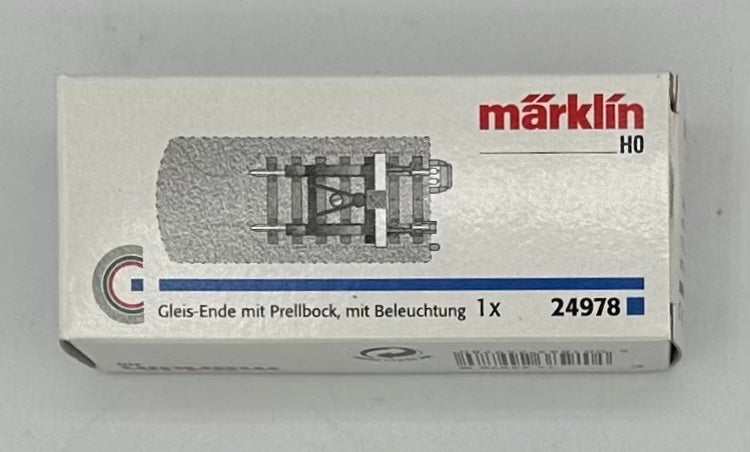 Marklin 24978 HO C-Track 3- Rail Track End Bumper with Lantern 77.5mm (3 3/64")