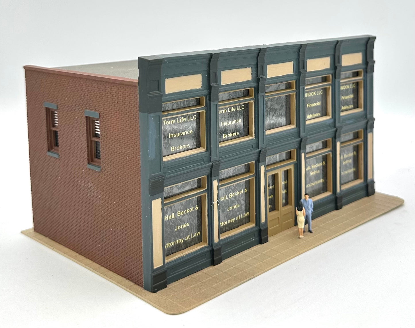 HO Scale 2-Story Custom Painted Fully Assembled."Legal Offices " Lighted
