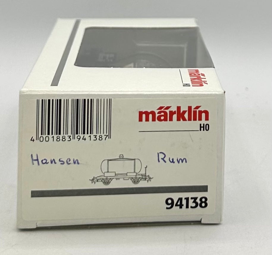Marklin 94138 Very Rare Limited Edition HO Scale Wine Glass Tank Car " Hansen Rum"