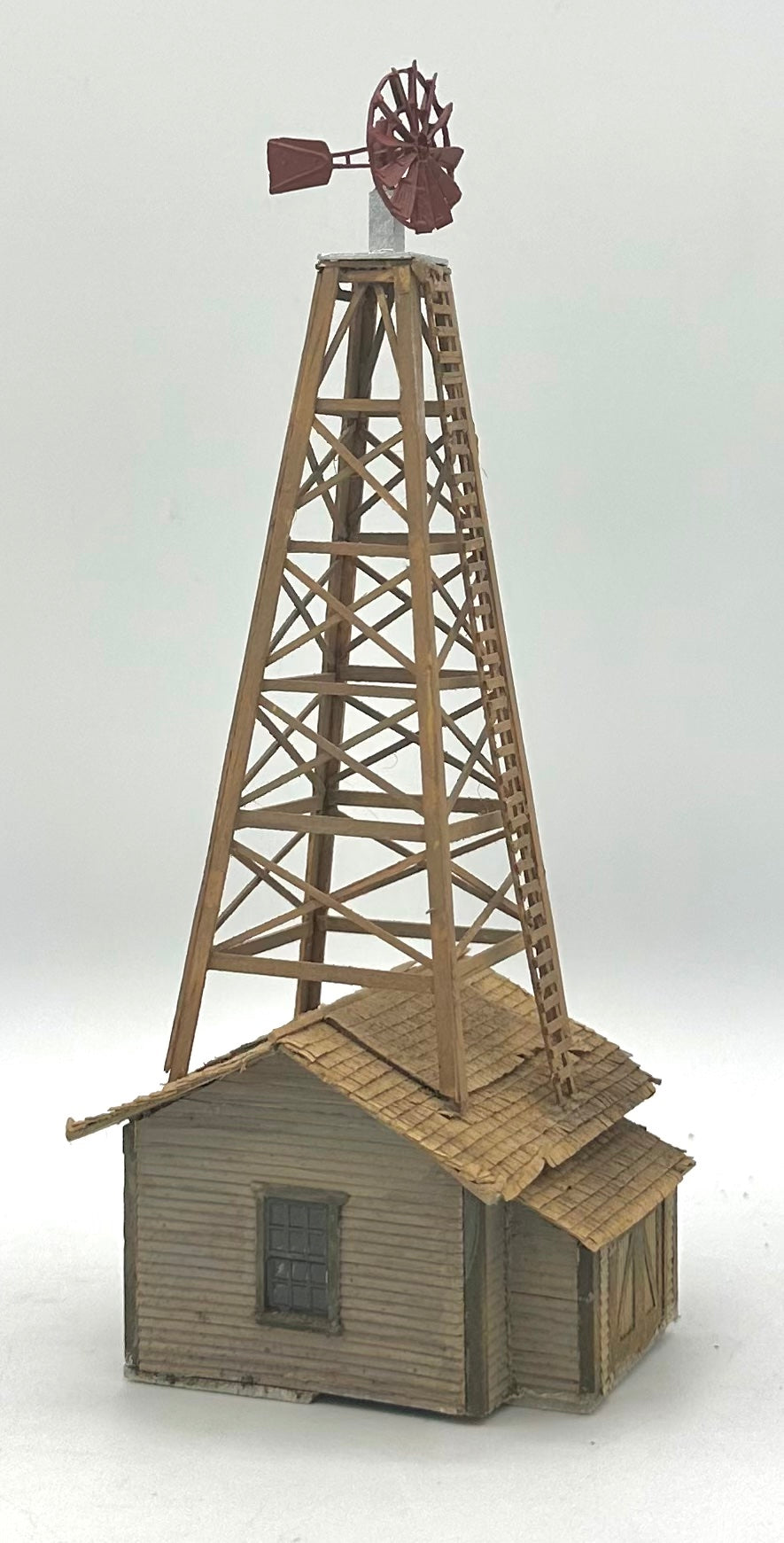 HO Scale Homestead Windmill Plus Shack Custom Built/Painted Fully Assembled