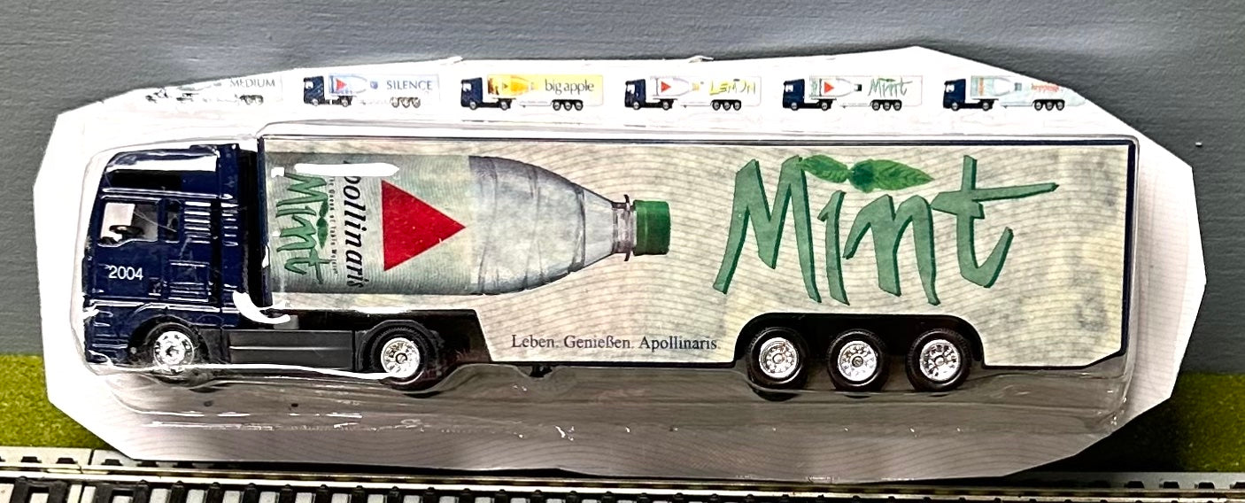 Apollinaris MINT Mineral Water (190mm-7.5") Man Container Semi Truck/Trailer HO Scale