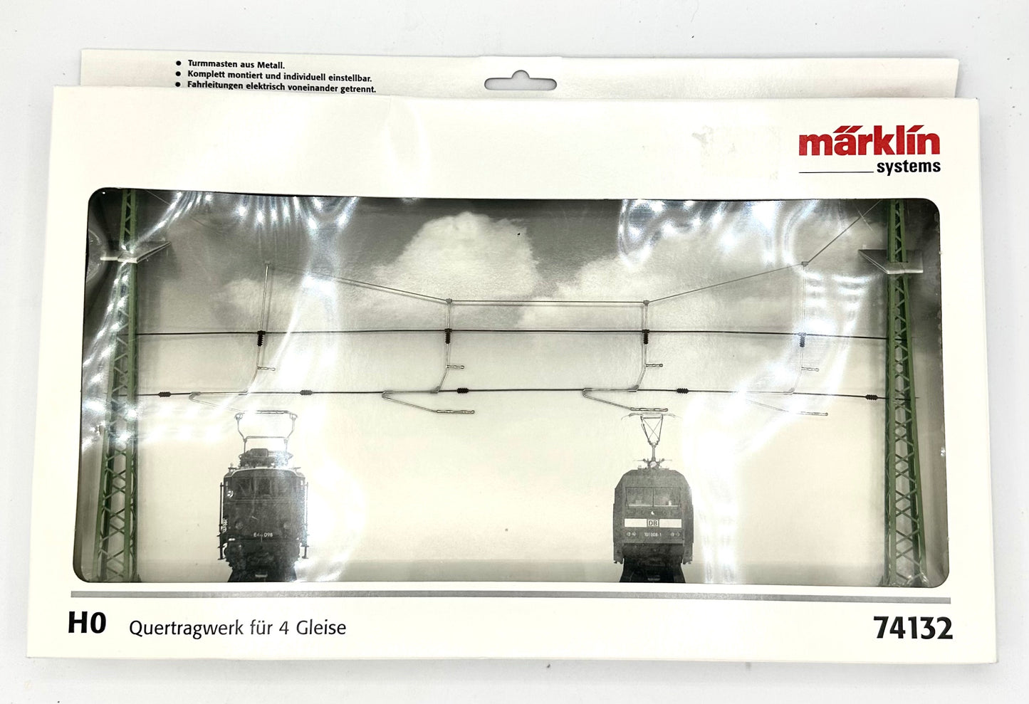 Marklin 74132 HO Catenary Cross Span Assembly spanning 4 Tracks