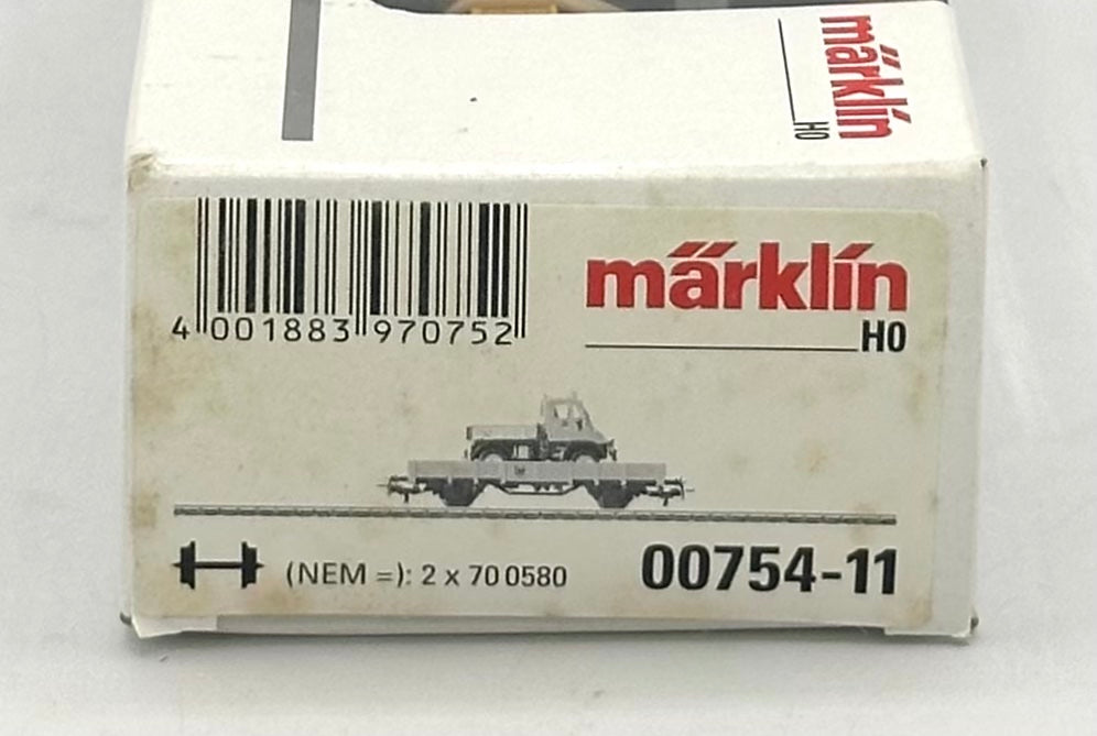 Marklin 00754-11 HO Scale DB Kbs-Series Flat Car W/ Mercedes -Benz Unimog Load