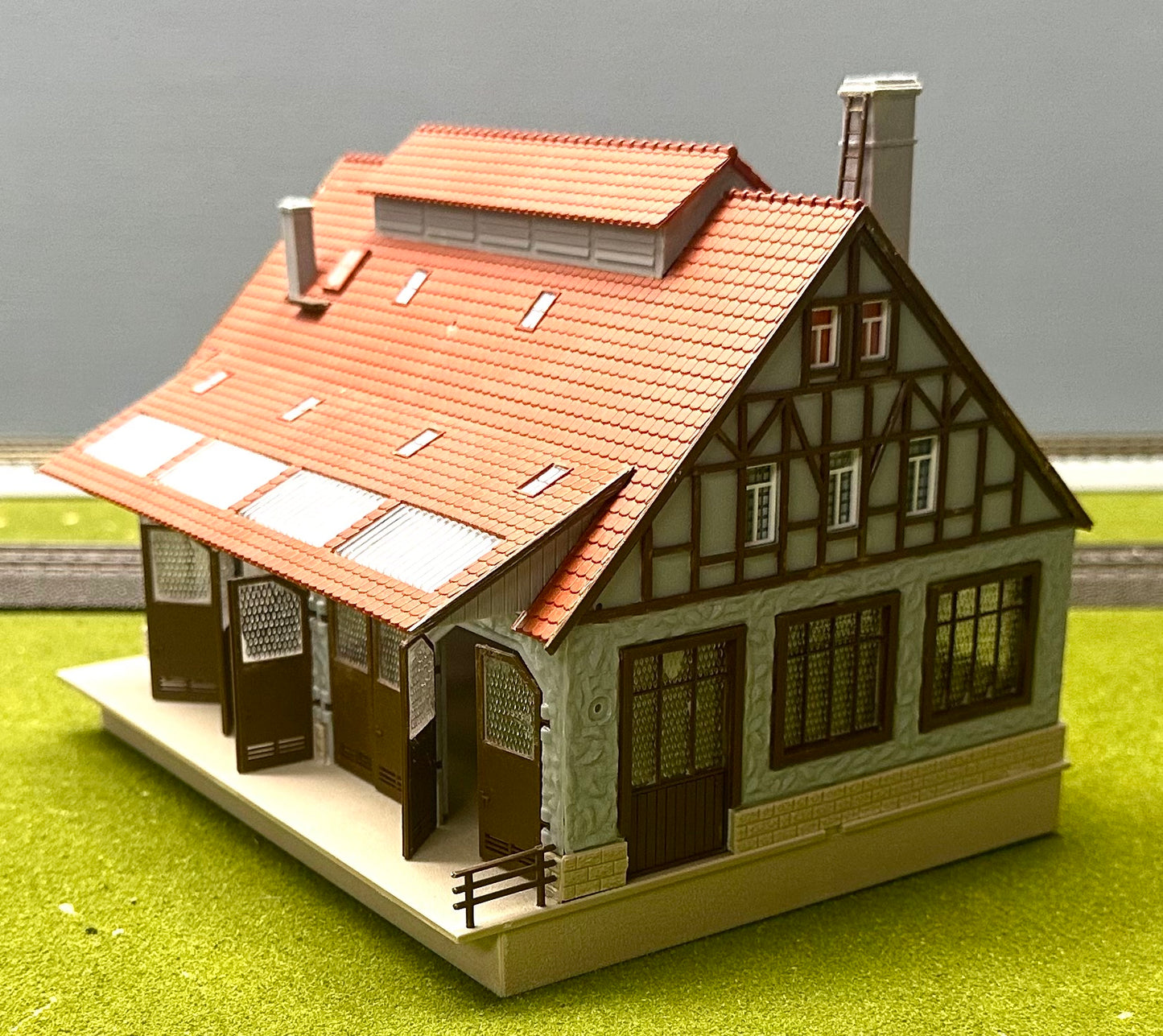 Vollmer 47545 HO Scale Half Timber Framed Freight Shed/Warehouse Fully Assembled