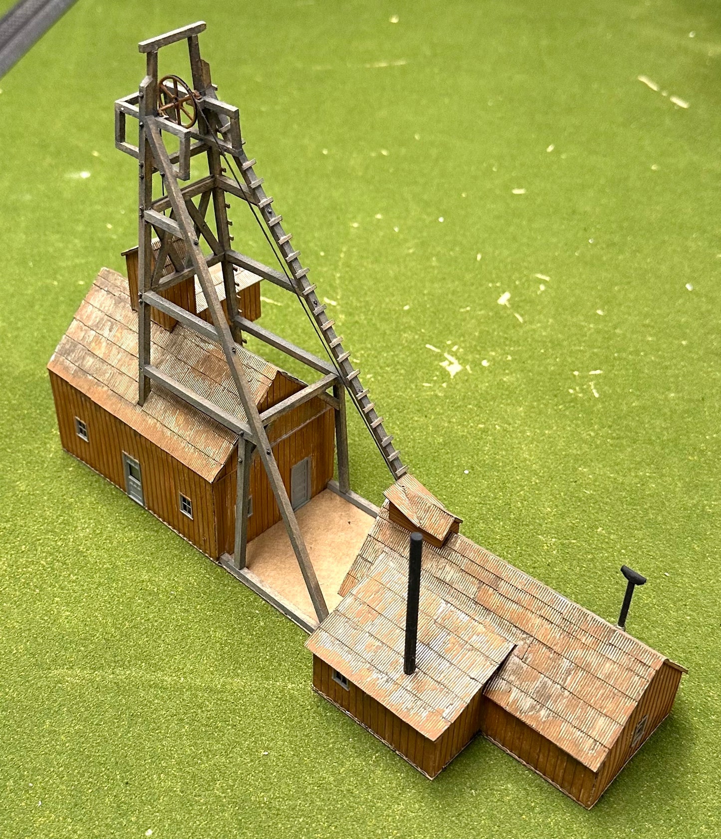 Campbell #388 HO Scale "Silver Spur Mine " Laser Cut Wooden Custom Painted/Weathered Fully Assembled
