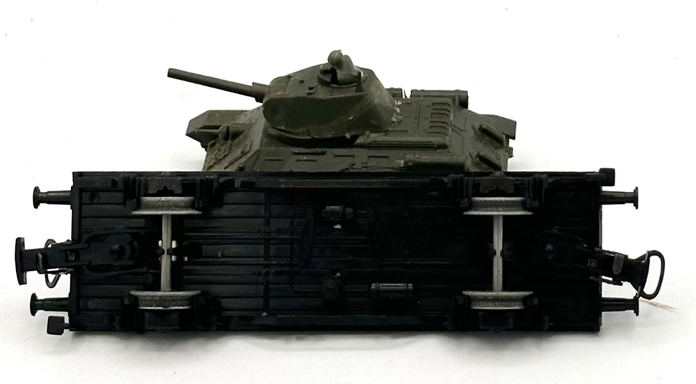Marklin HO Scale Flat Car, Custom Built Removable T34 DBGM Tank