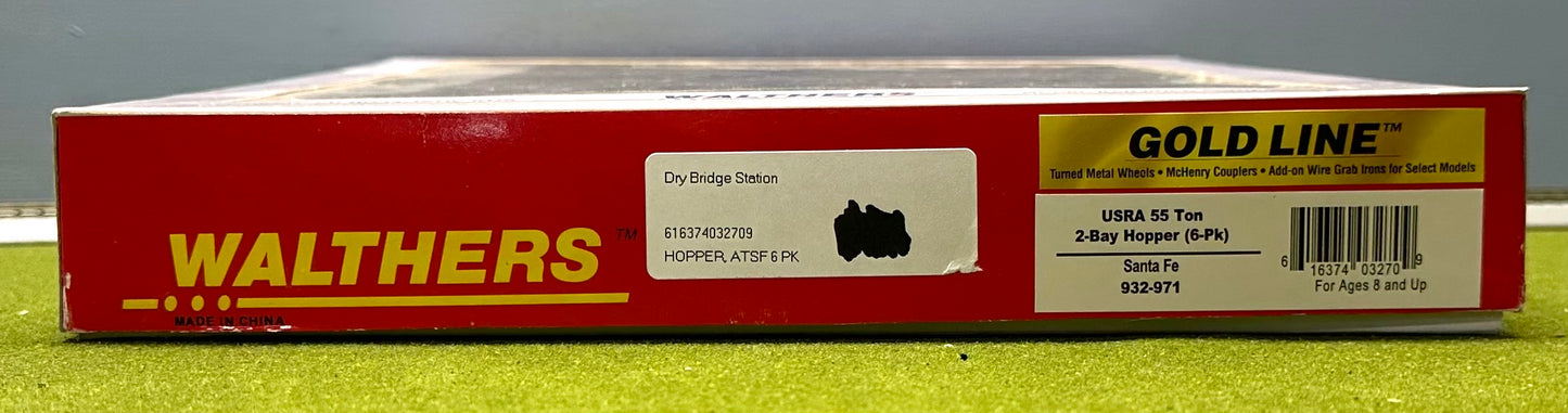 Walthers Goldline HO 932-971 ATSF USRA 55 ton 2-Bay Hoppers 6 Pack