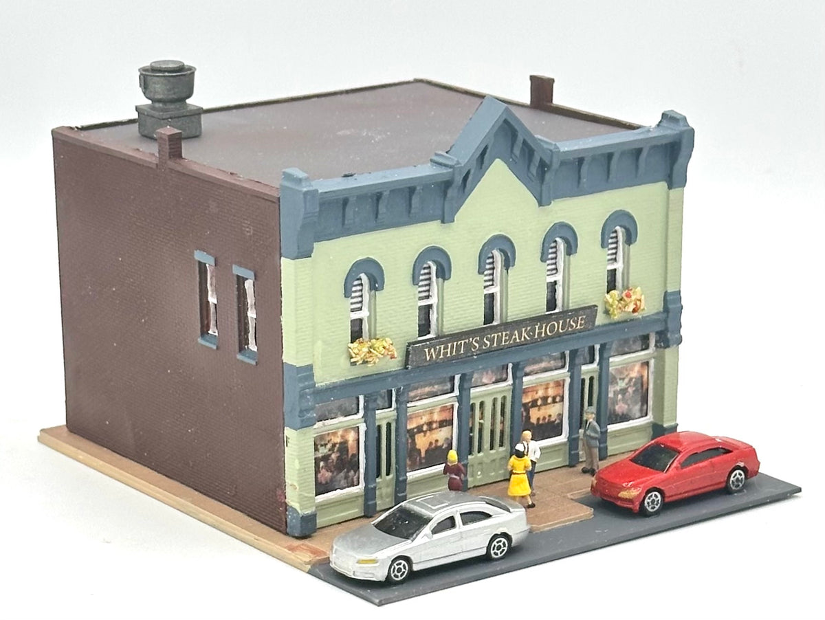 DPM Woodland Scenics N Scale Custom Painted "Whit's Steak House" Lighted Diorama.