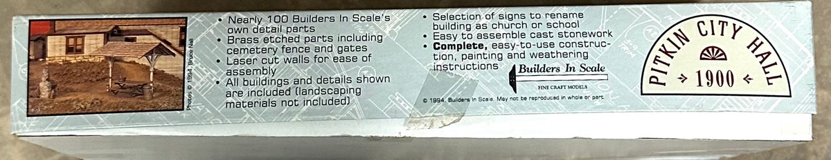 Builders in Scale "Pitkin City Hall" HO Limited Edition Building KIT #10