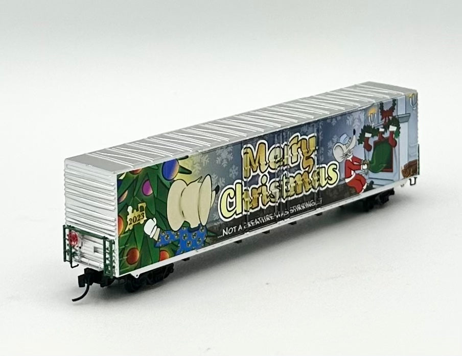 Micro Trains MTL N Scale 102 00 280 Micro Mouse 2023 Christmas 60' HC Box Car