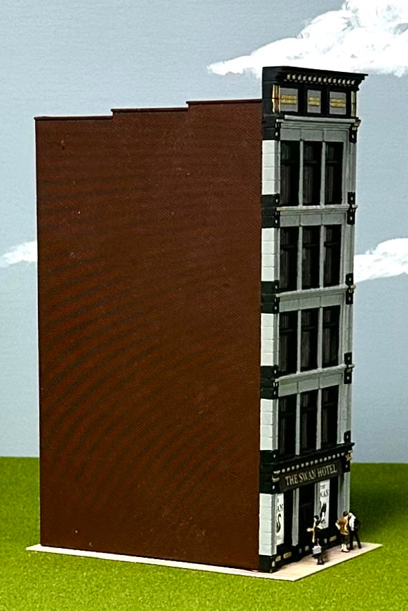 City Classics HO Scale Custom Painted 5-Story Art Deco Building " The Swan Hotel" Lighted