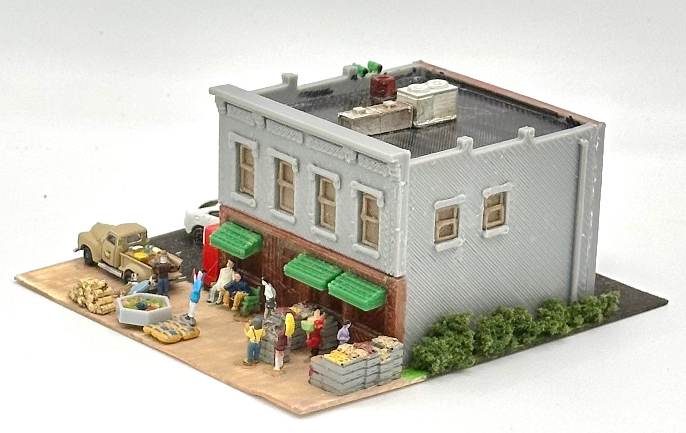 N Scale Custom Built/Painted Grocery Shop Diorama