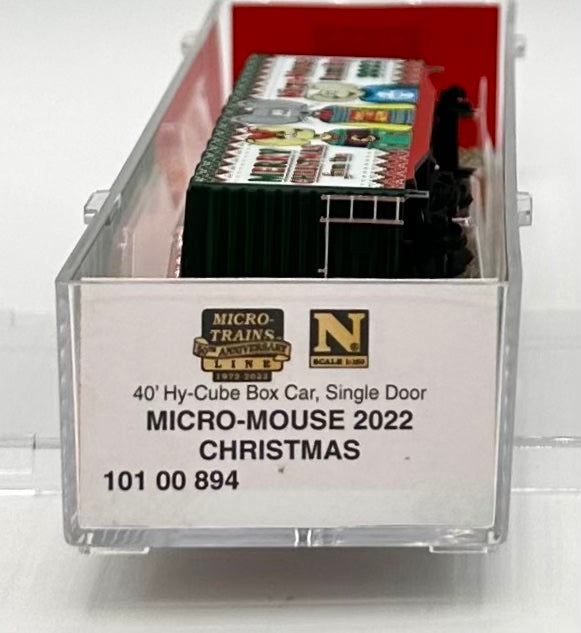 Micro Trains MTL N Scale 101 00 894 Micro Mouse 2022 Christmas 40'HC Box Car