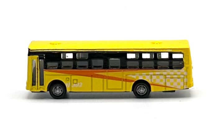 N Scale Vehicle Express City Coach/Bus Yellow/Orange Strip Metal.