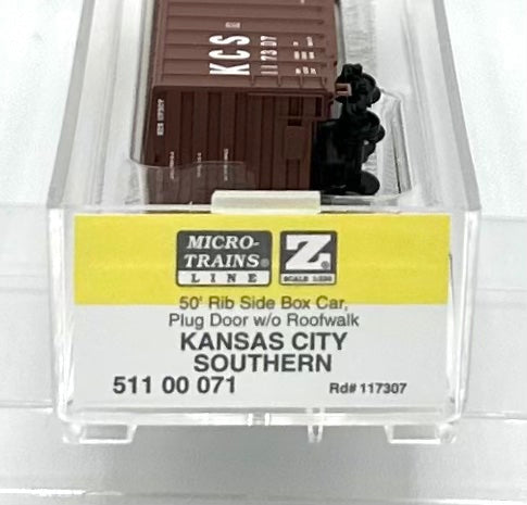 Micro Trains MTL Z Scale 511 00 071 Kansas City Southern 50' Rib Side Box Car