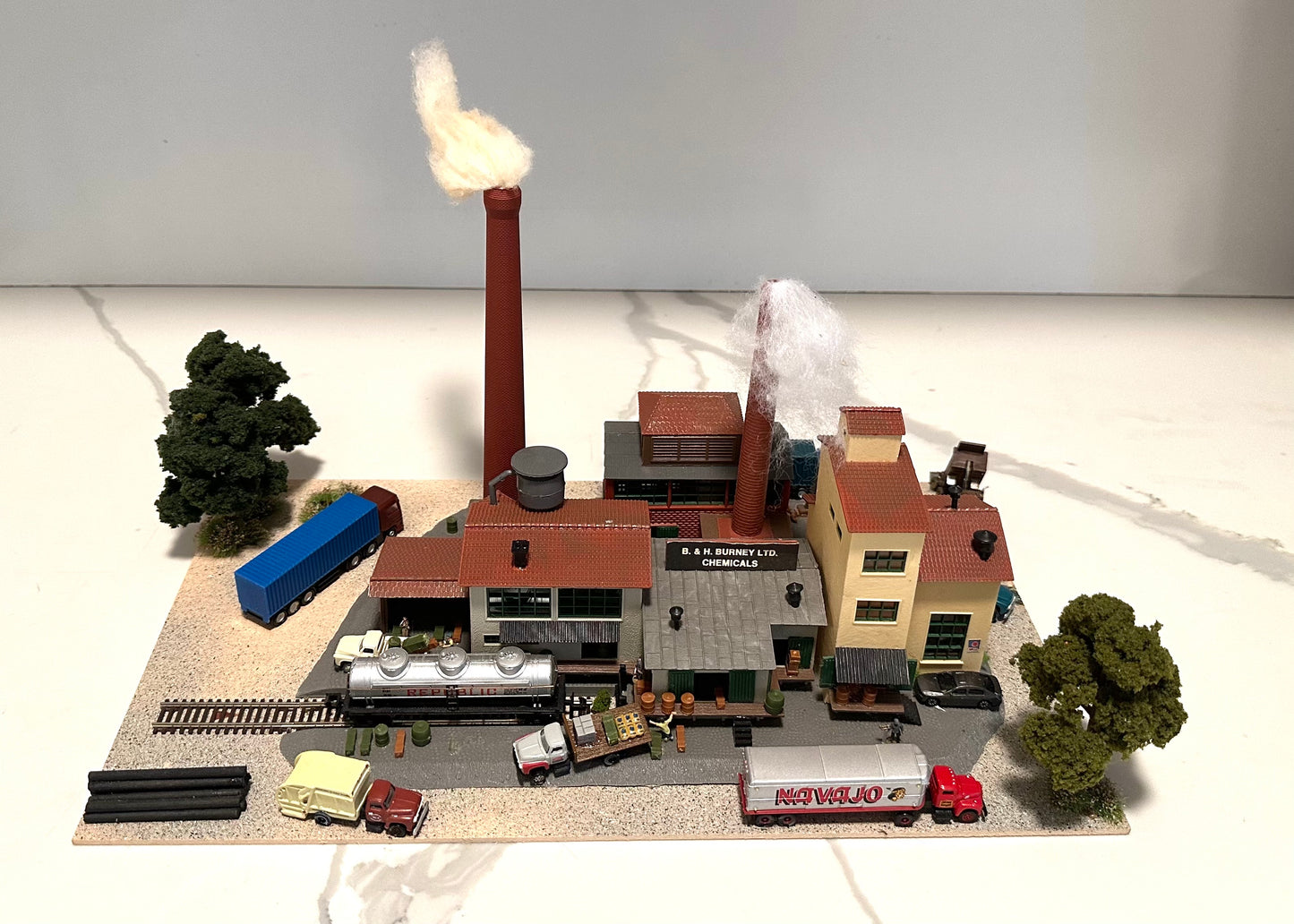 Pola N Scale Custom 1/2/3 Story Industrial Buildings "B&H Burnley Ltd", Chemicals