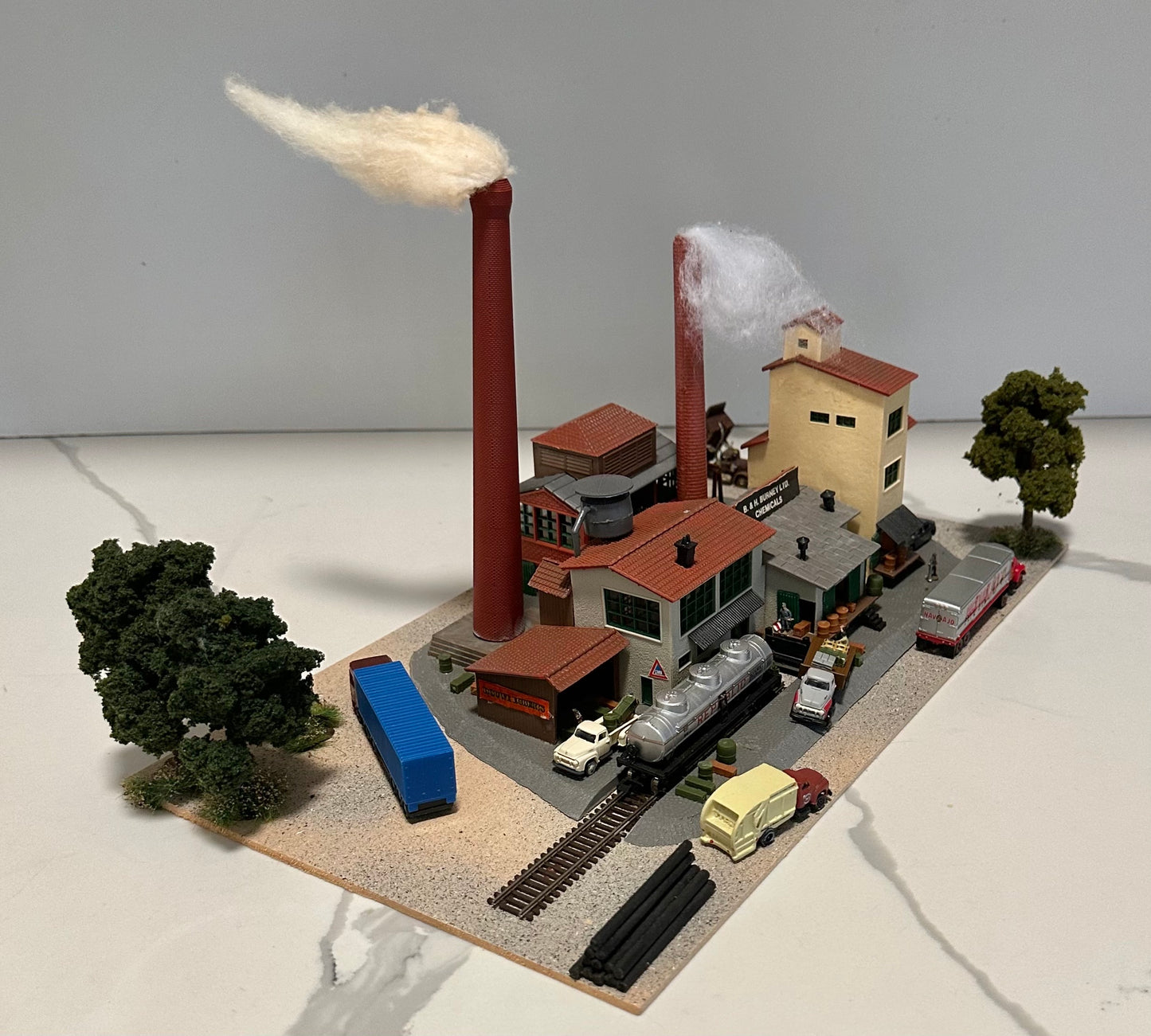 Pola N Scale Custom 1/2/3 Story Industrial Buildings "B&H Burnley Ltd", Chemicals