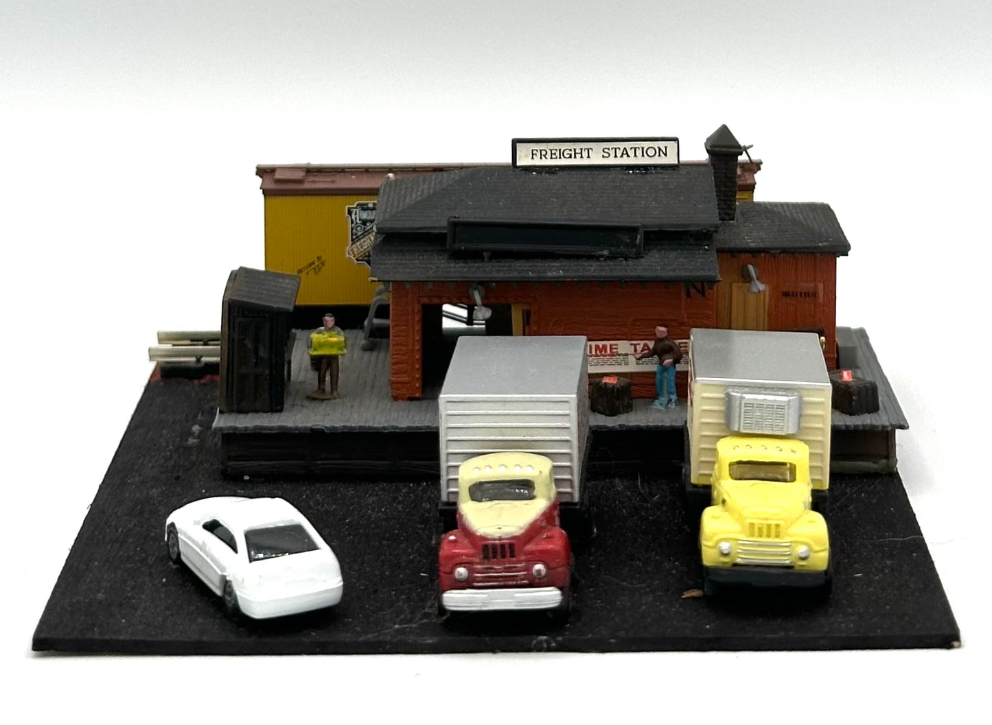 N Scale Custom Built/Painted "Country Freight Station", Buildings and Yard ,New Diorama.