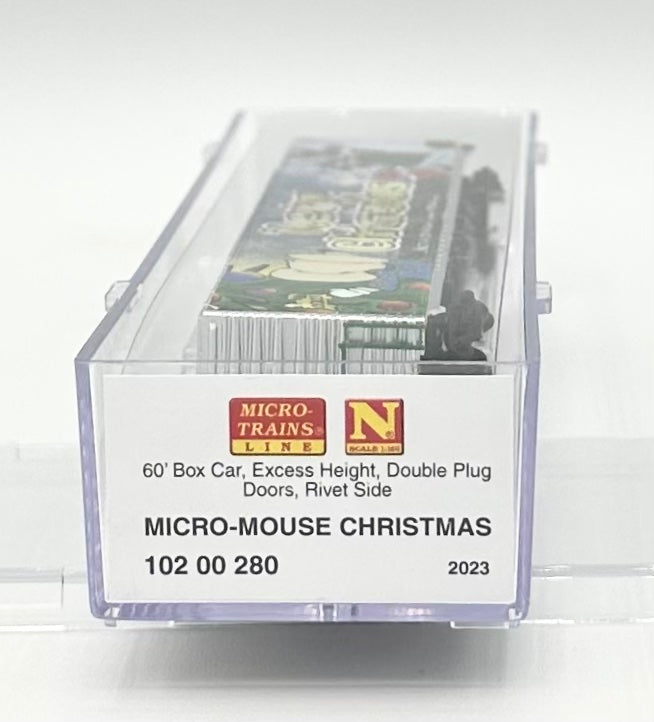 Micro Trains MTL N Scale 102 00 280 Micro Mouse 2023 Christmas 60' HC Box Car