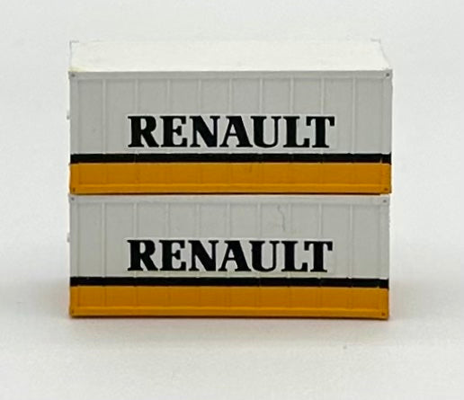 N Scale RENAULT 20' High Cube Paneled Containers 2 pc.