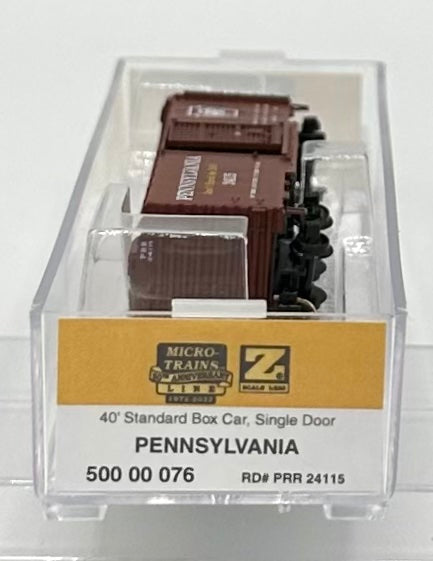 Micro Trains MTL Z Scale 500 00 076 Pennsylvania 40' Std. Box Car, Single Door