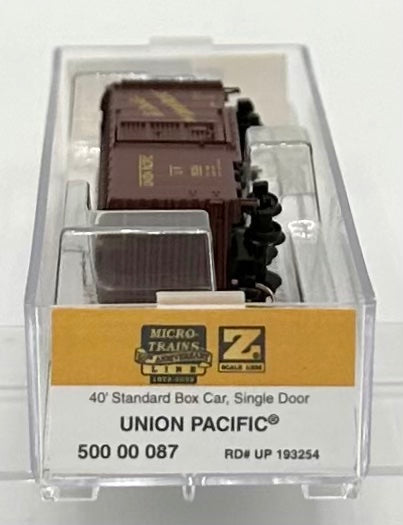 Micro Trains MTL Z Scale 500 00 087 Union Pacific 40' Std. Box Car, Single Door