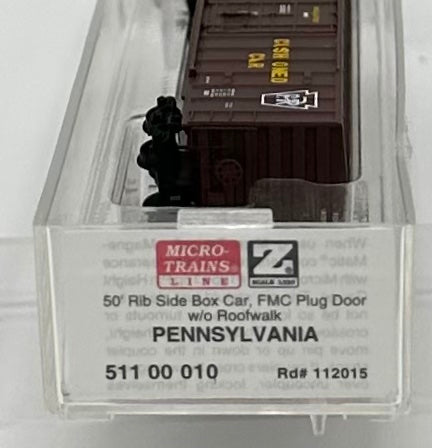 Micro Trains MTL Z Scale 511 00 010 Pennsylvania 50' Rib Side Box Car