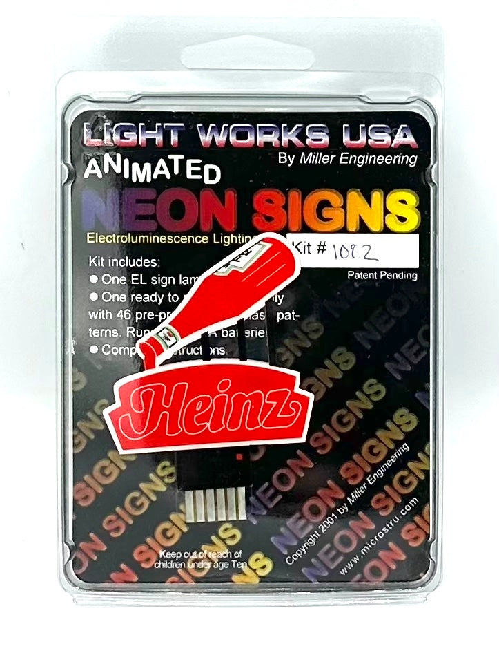 Light Works USA 1082 N-HO Scale Animated Heinz Neon Sign