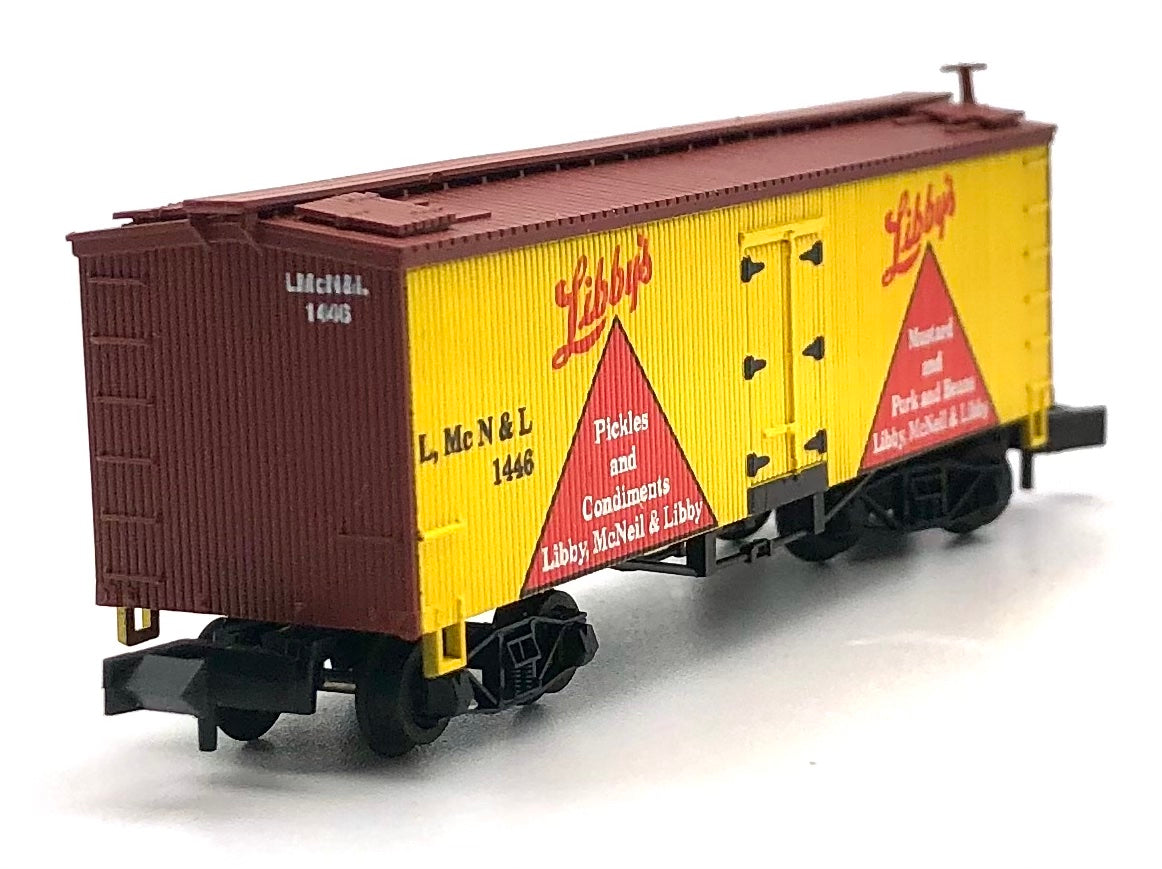 RoundHouse 8941 N Scale 36' Libby Old Time Reefer+MDC Knuckle coupler conversion