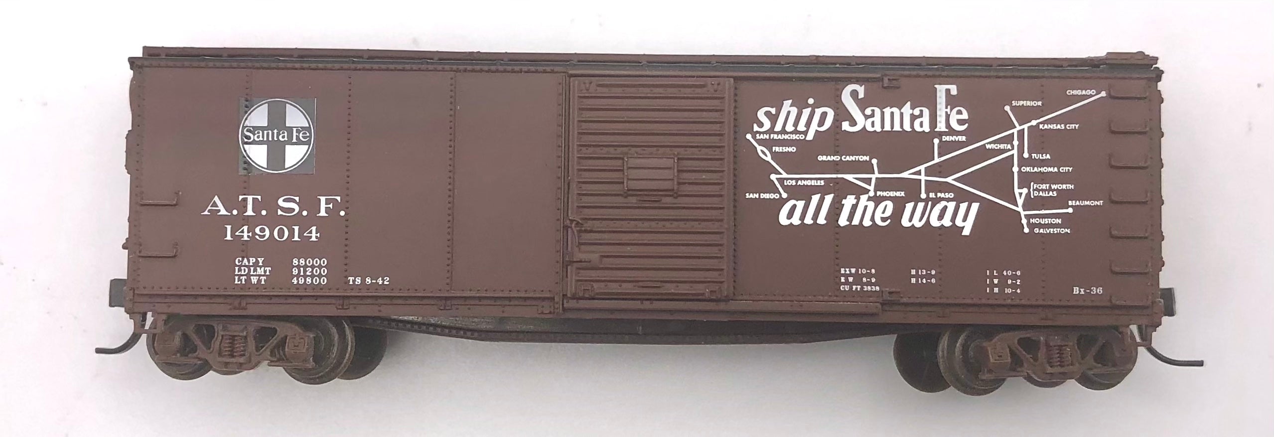 Atsf Boxcar Atlas N Scale 45819 ATSF USRA Steel Re-built Santa Fe Boxcar