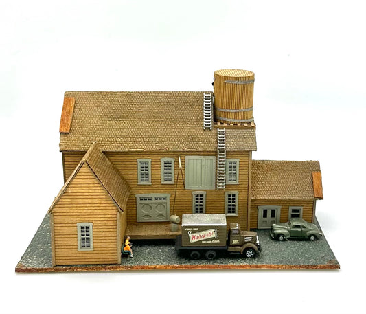 N Scale Custom Wooden  "Berghoff Brewery," Diorama