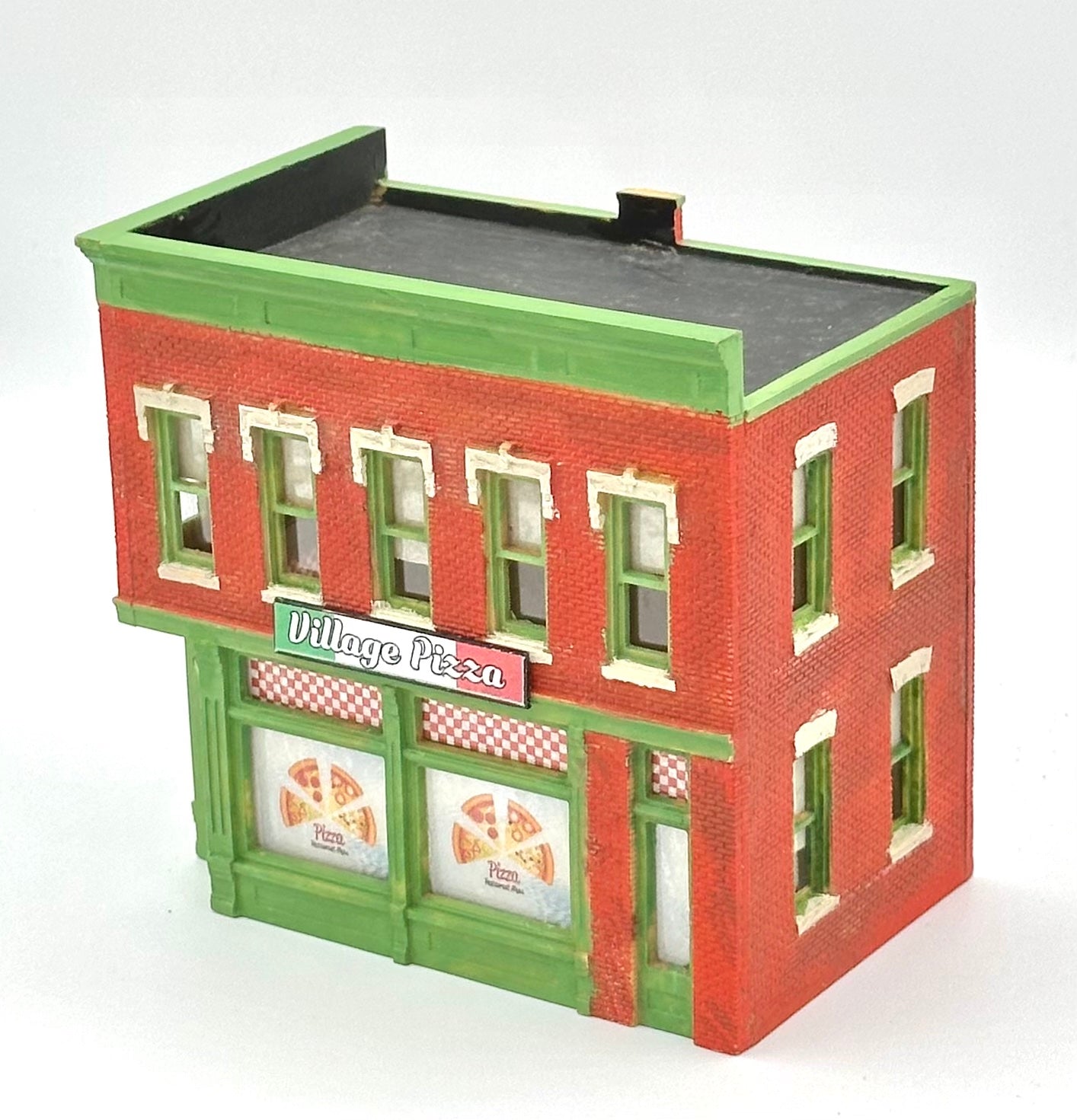 DPM Woodland Scenics HO Scale Custom Painted/Weathered "Village Pizza" Building