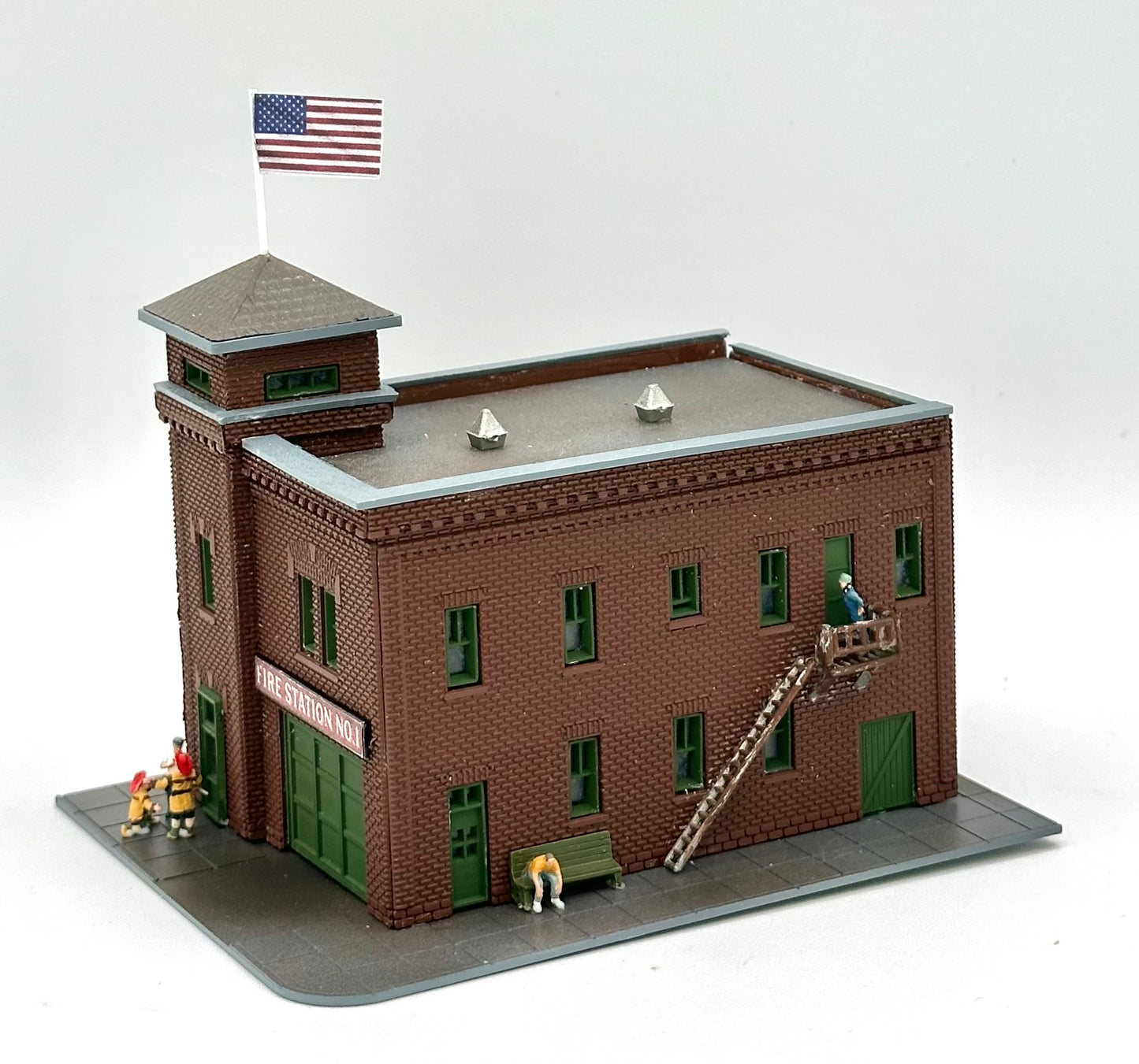 ConCor Heljan N Scale 605 Fire House Fully Assembled Lighted