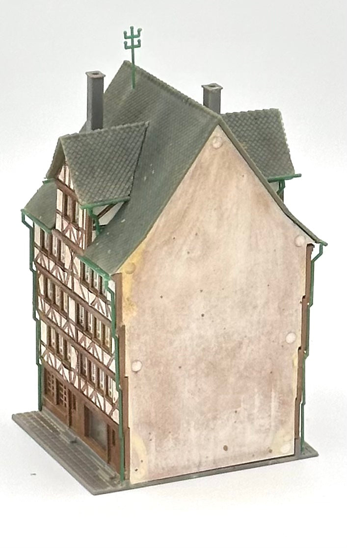 Kibri Z Scale 5-Story Timber  Weathered Frame Apartments/ Ground Floor Shops Full Assembled