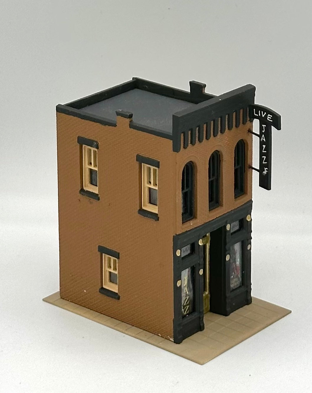 DPM HO Scale 2-Story " Live Jazz" Club Custom Painted Custom Painted, Fully Assembled.