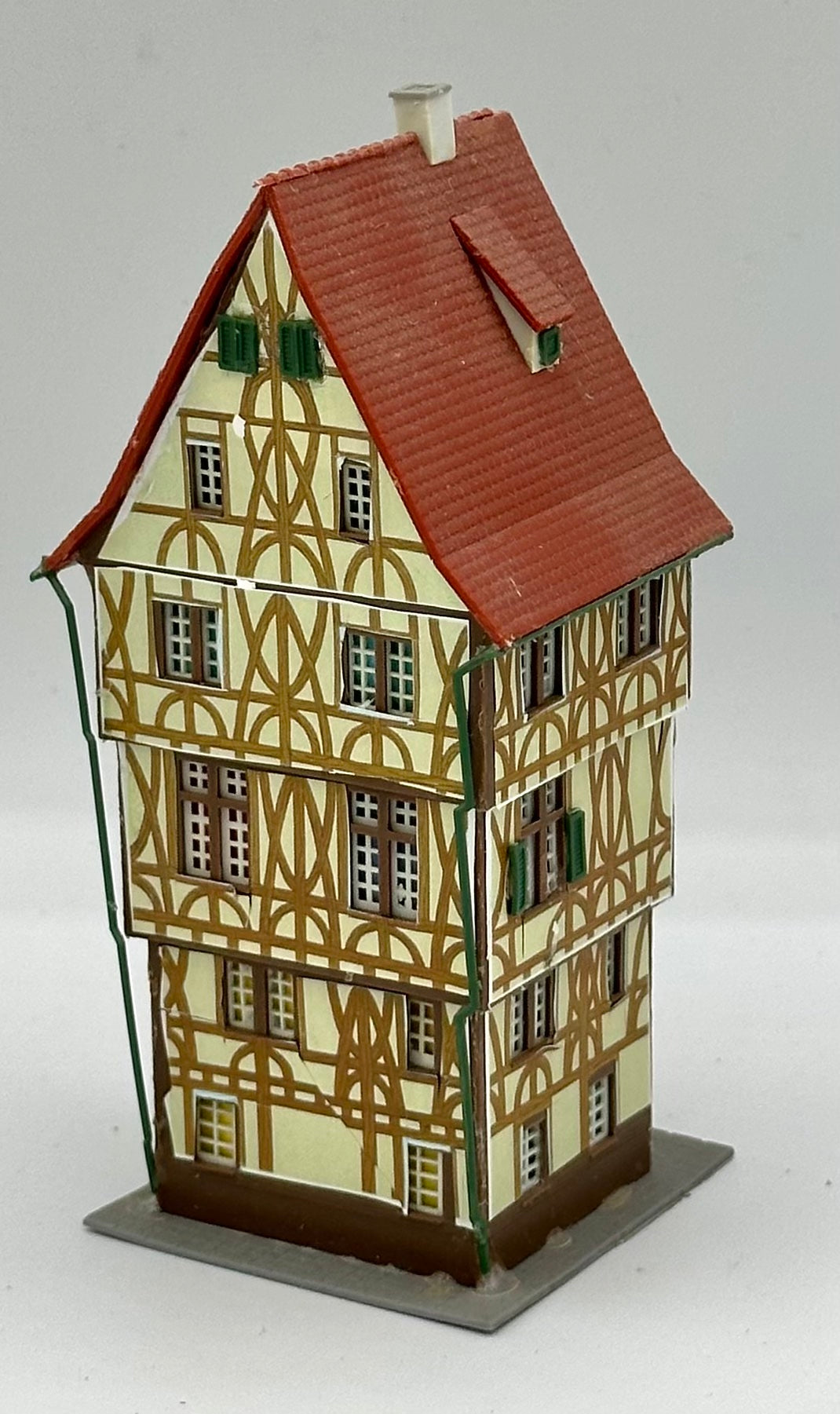 Kibri N Scale 6-Story Traditional Timber Framed Shop Apartment Building, Fully Assembled;
